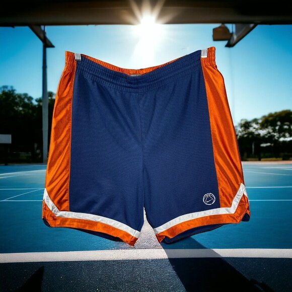 Nike Reversible Basketball Shorts Men’s Large Blue Orange White Mesh Athletic - Picture 1 of 16